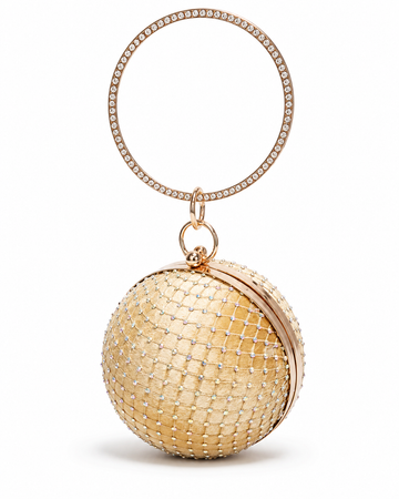 Velvet Crystal Ring Clutch