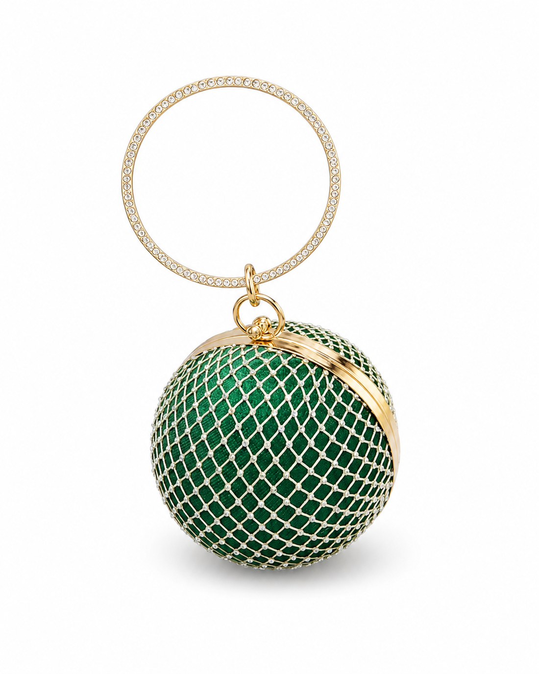 Velvet Crystal Ring Clutch