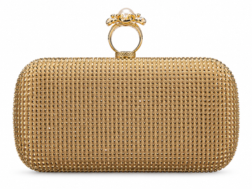 Royal Studded Pearl Ring Clutch