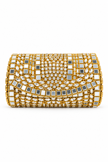 Gilded Radiance Embellished Clutch