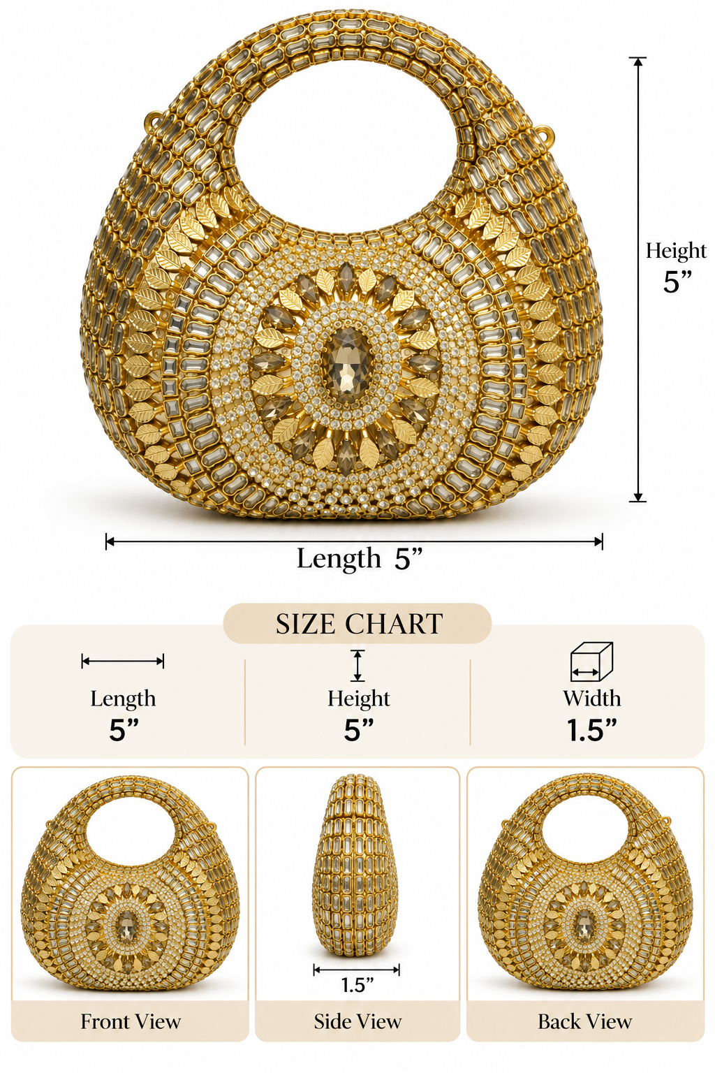 Golden Maharani Crystal Hoop Clutch