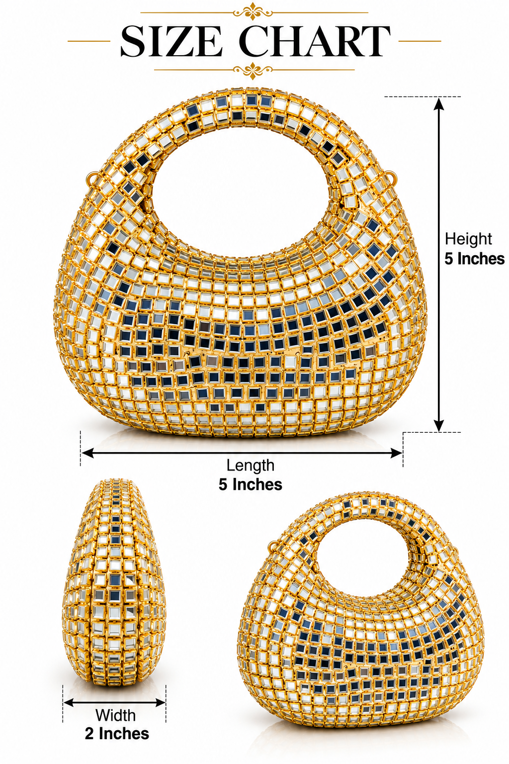 Golden Mirror Mosaic Clutch