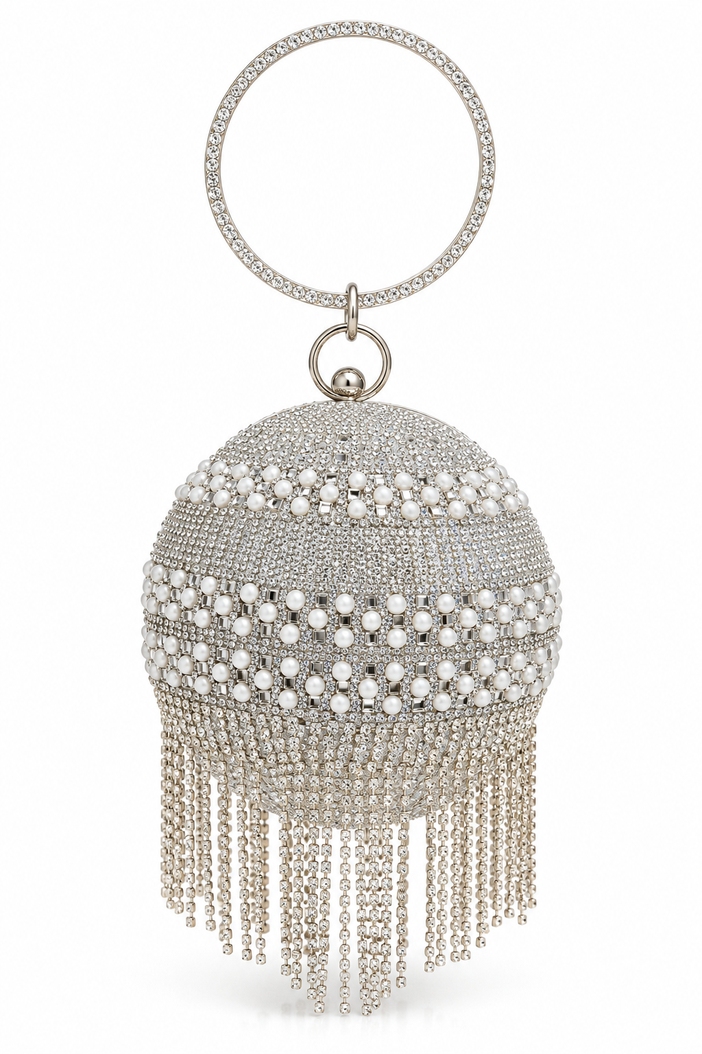 Luxury Pearl & Crystal Fringe Ring