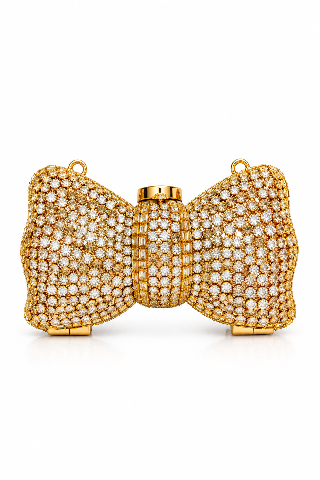 Luxury Gold Kundan Bow Mini Clutch