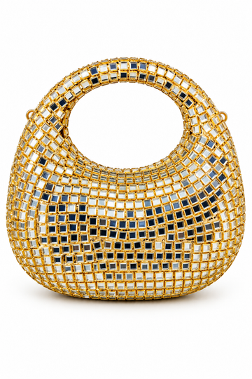 Golden Mirror Mosaic Clutch