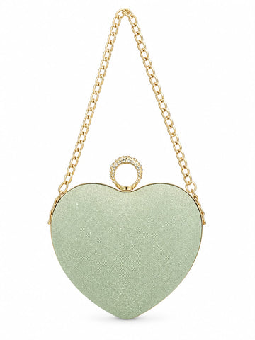 Crystal Heart Party Clutch