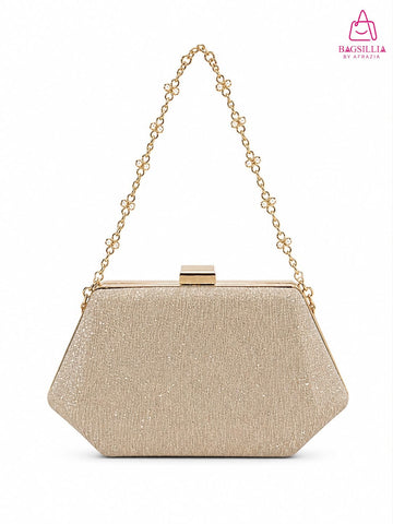 Geometric Flower Chain Fancy Clutch