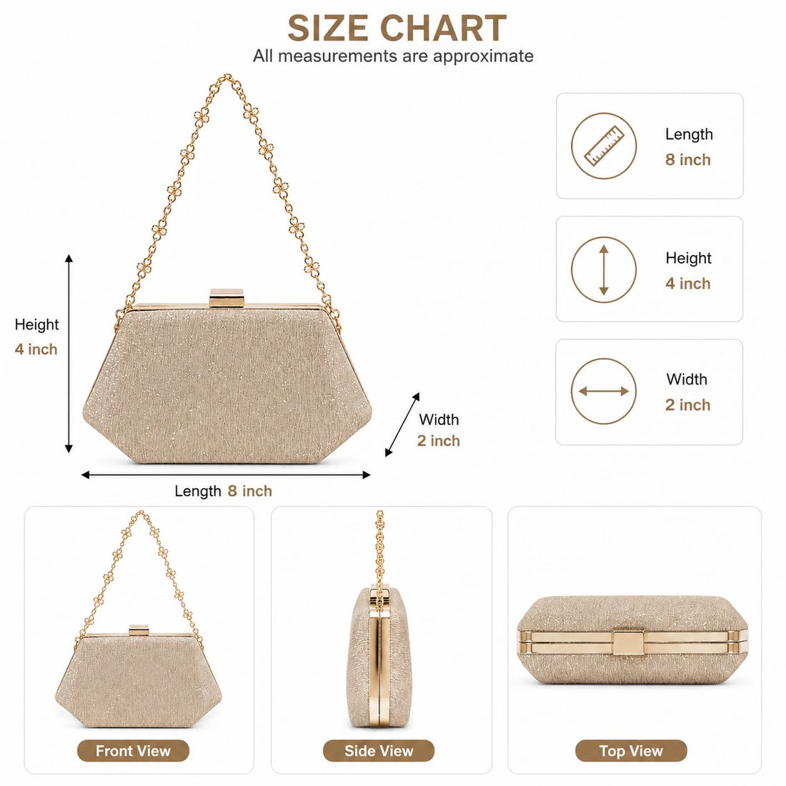 Geometric Flower Chain Fancy Clutch