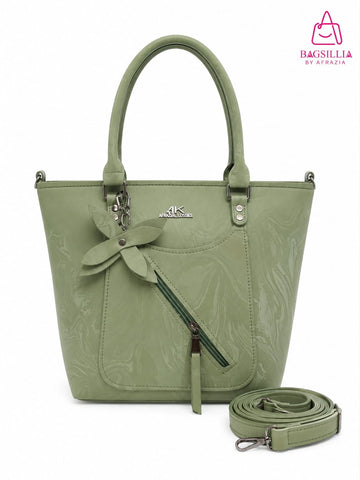 Glossy Butterfly Tote Bag with Long Strap