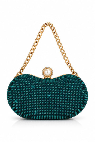 Luxury Pearl Clasp Rhinestone Evening Clutch
