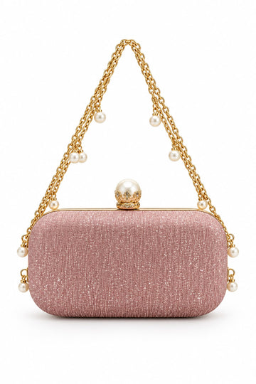 Luxury Pearl Charm Glitter Evening Clutch
