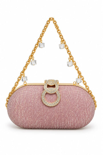 Luxury Crystal Ring Handle Evening Clutch