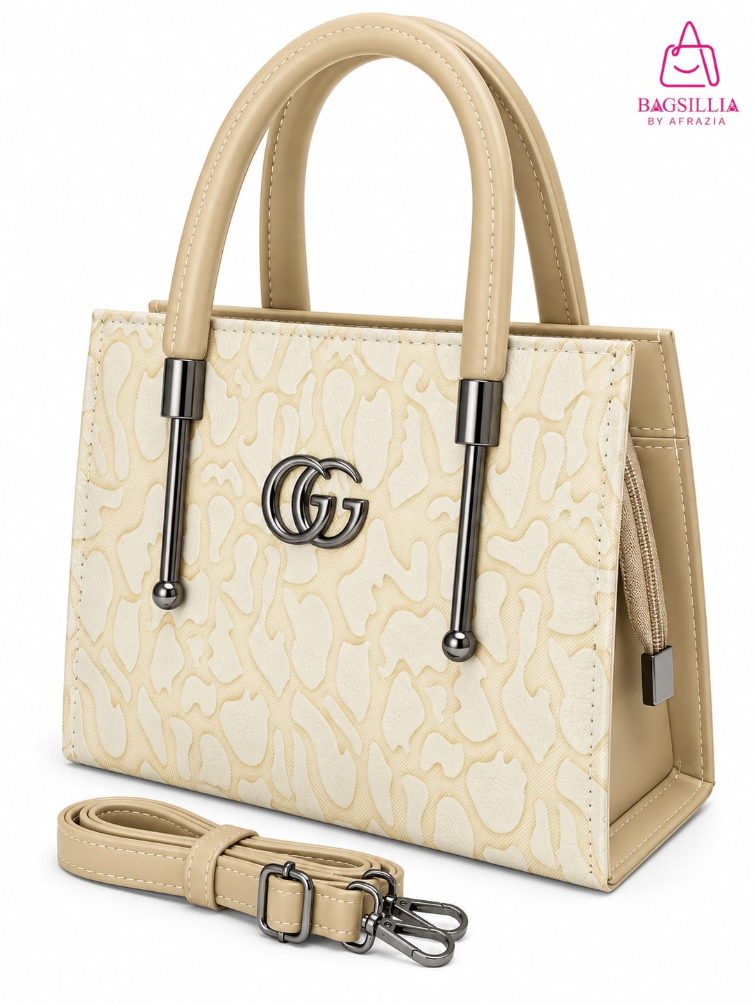 Elegant Embossed Luxury Tote Bag with Adjustable Strap