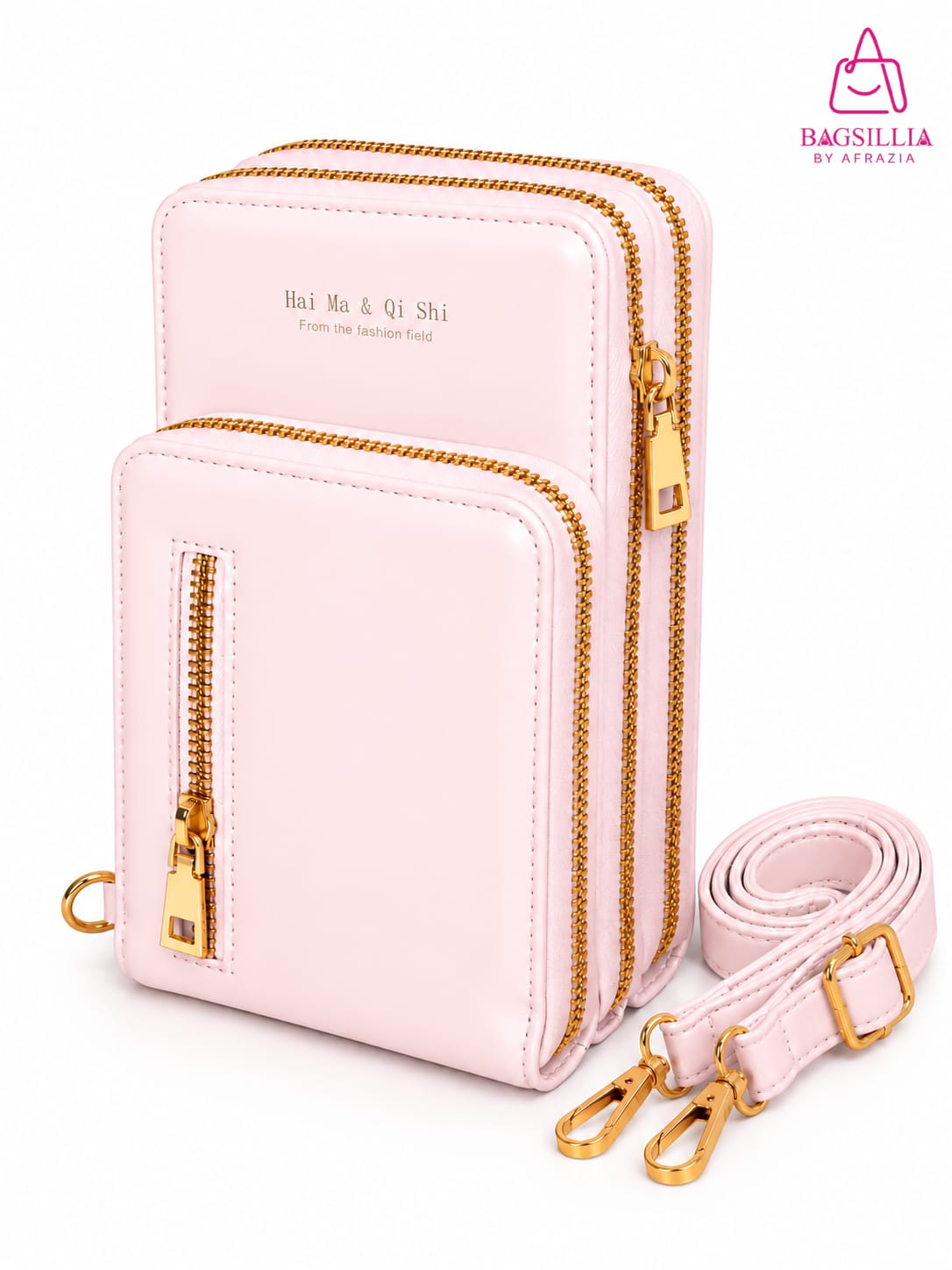 Luxe Double Zipper Crossbody Bag