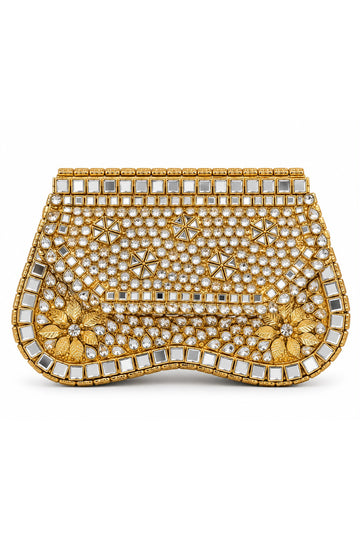 Golden Crystal Garden Clutch